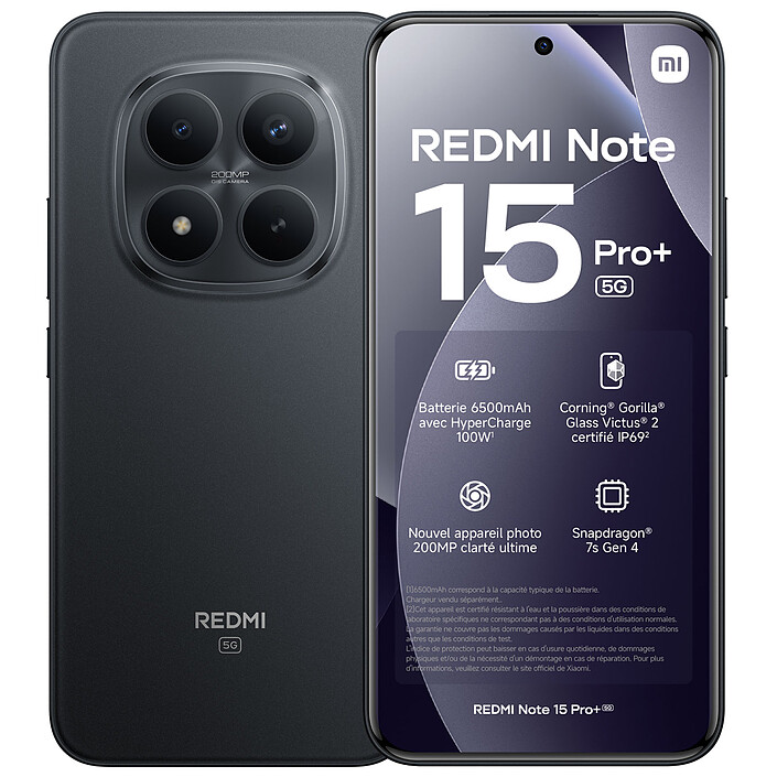 Xiaomi Redmi Note 15 Pro+ 5G Noir (12 Go / 512 Go)