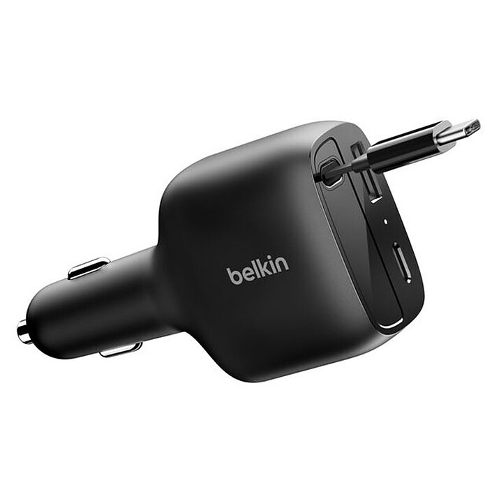 Cargador para coche Belkin BoostCharge con cable retráctil (75 W)