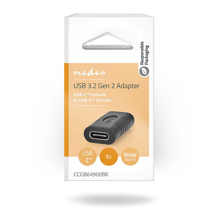 Nedis Adaptateur USB-C 3.1 Femelle vers USB-C Femelle pas cher