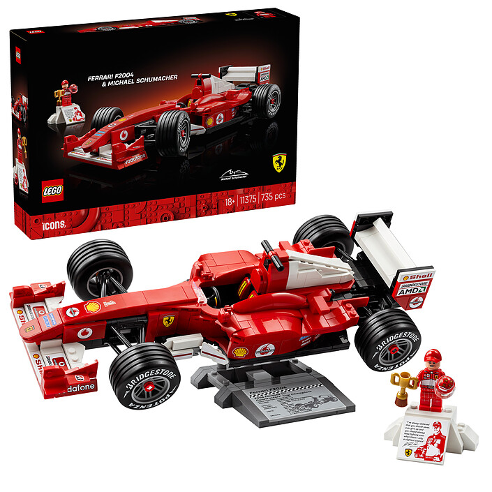 Nota LEGO Icons 11375 Ferrari F2004 e Michael Schumacher