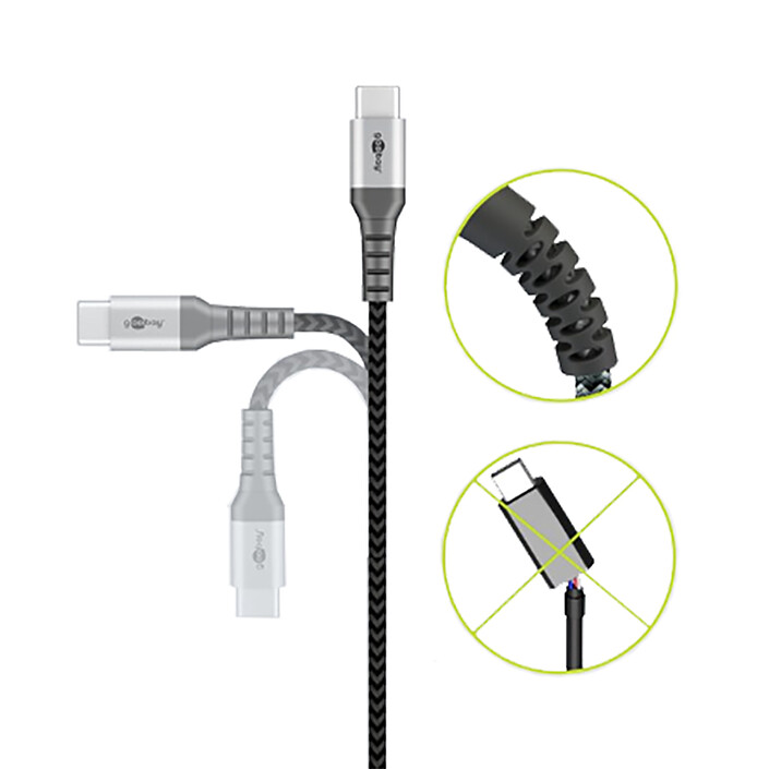 Opiniones sobre Goobay Cable SuperSoft Textile USB-C 2.0 (M/M) - 0.15 m