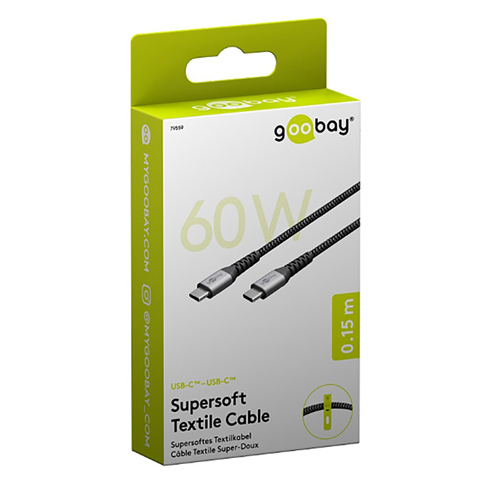 Comprar Goobay Cable SuperSoft Textile USB-C 2.0 (M/M) - 0.15 m