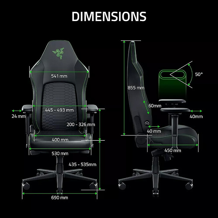 Razer Iskur v2 NewGen (Vert) pas cher