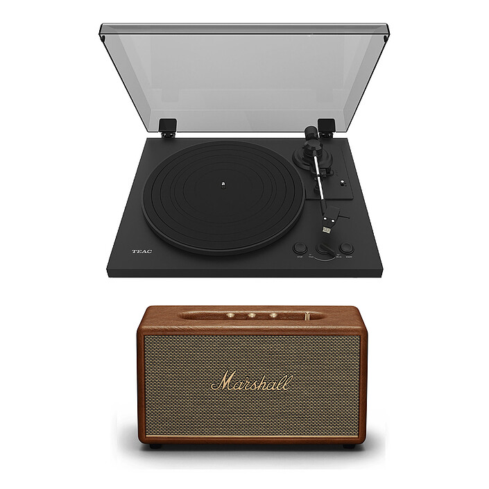 Teac TN-175 Black + Marshall Stanmore III Brown