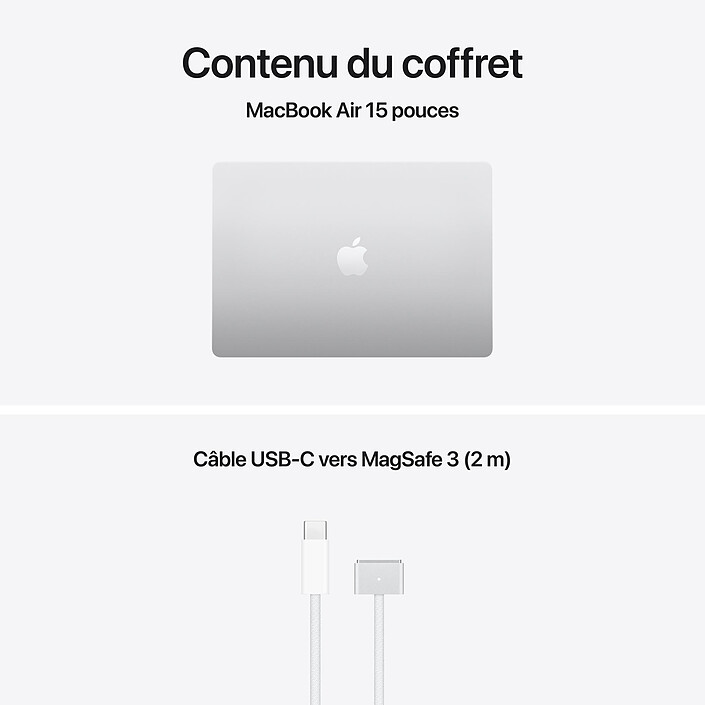 Apple MacBook Air M5 15 pouces (2026) Argent 16 Go/512 Go (MDV94FN/A) pas cher