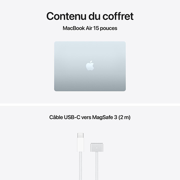 Apple MacBook Air M5 15 pouces (2026) Bleu Ciel 24 Go/1 To (MDVU4FN/A) pas cher