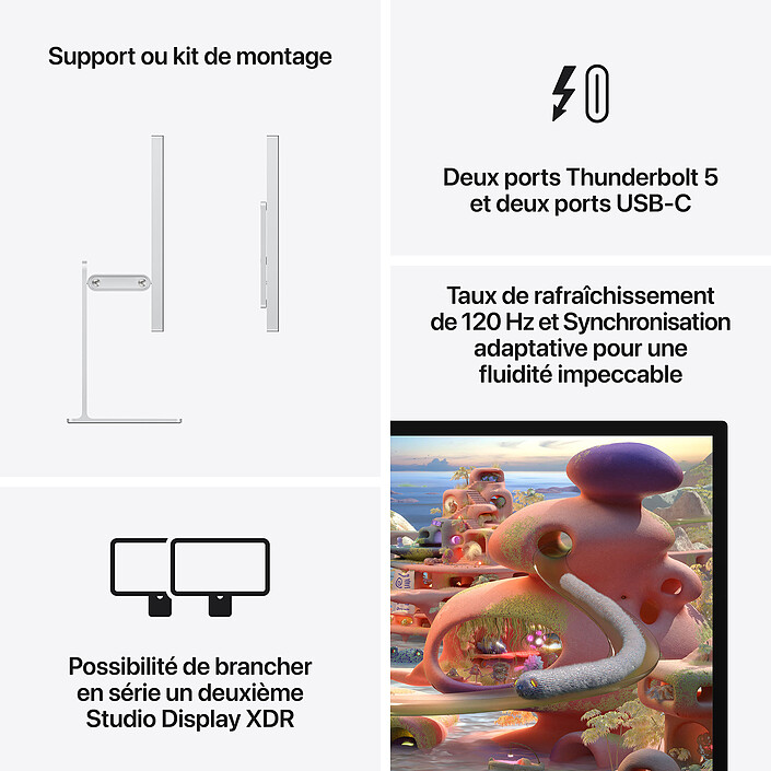 Acheter Apple 27" LED - Studio Display XDR - Verre nano-texturé - Support à inclinaison et hauteur réglables