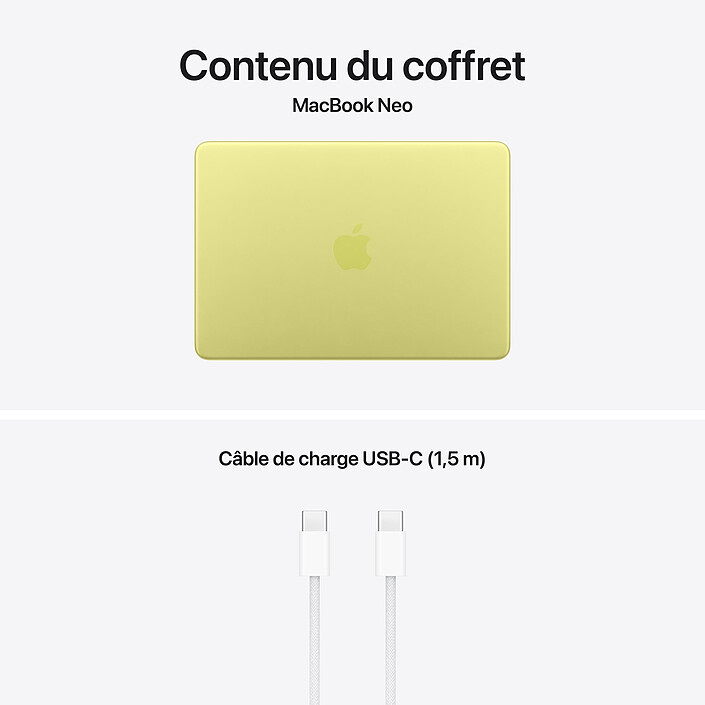 Apple MacBook Neo avec Touch ID (2026) Jaune agrume 8 Go/512 Go (MHFE4FN/A) pas cher