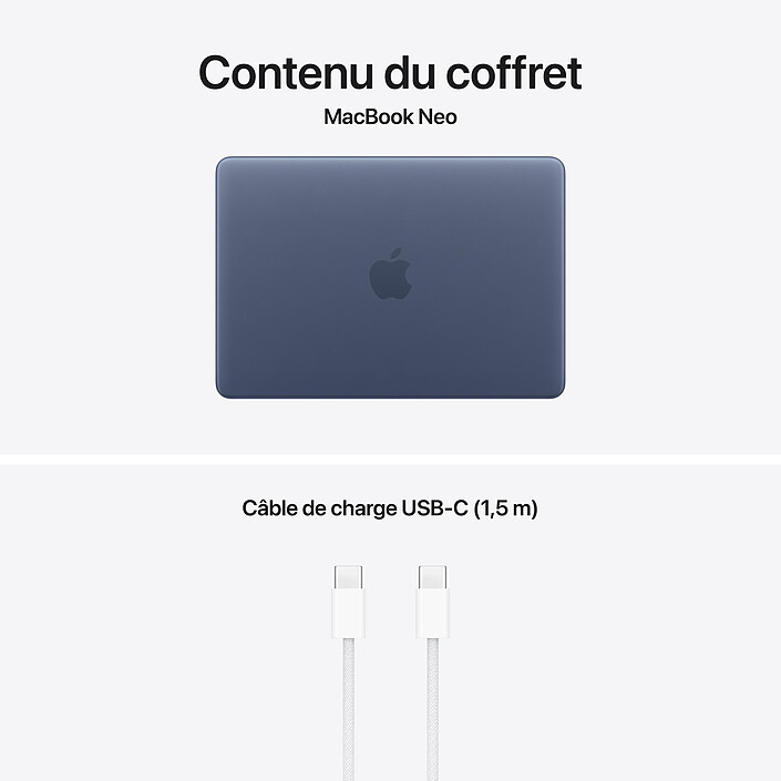 Apple MacBook Neo avec Touch ID (2026) Indigo 8 Go/512 Go (MHFG4FN/A) pas cher