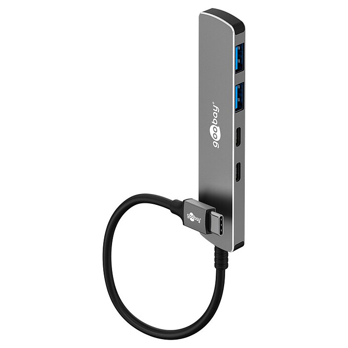 Goobay Hub Slim USB-C a 2 puertos USB-C 3.0 + 2 puertos USB-A 3.0