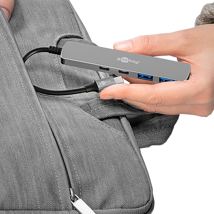 Comprar Goobay Hub Slim USB-C a 2 puertos USB-C 3.0 + 2 puertos USB-A 3.0