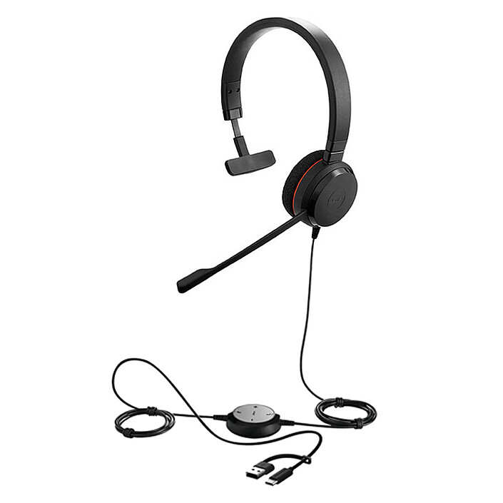 Jabra Evolve 20 UC Mono con adattatore USB-C/A