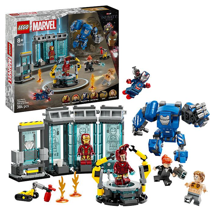 Review LEGO Marvel 76315 Iron Man's Laboratory: the Hall of Armor