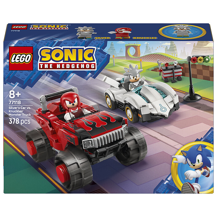 LEGO Sonic The Hedgehog 77118 El Coche de Silver contra el Monster Truck de Knuckles