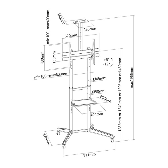 Neomounts FL50-550BL1 Noir pas cher