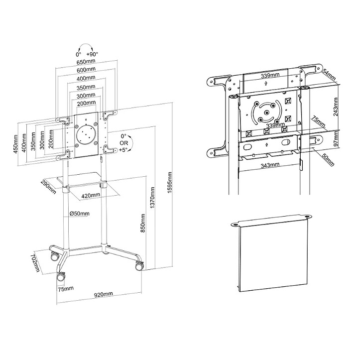 Neomounts NS-M1250WHITE Blanc pas cher