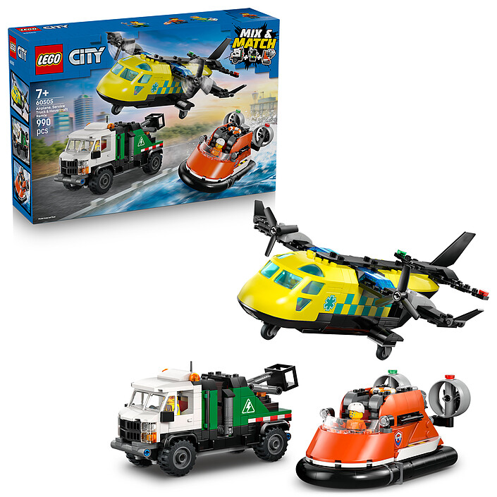 Avis LEGO City 60505 Avion, Camion d'Assistance et Aéroglisseur Modulable