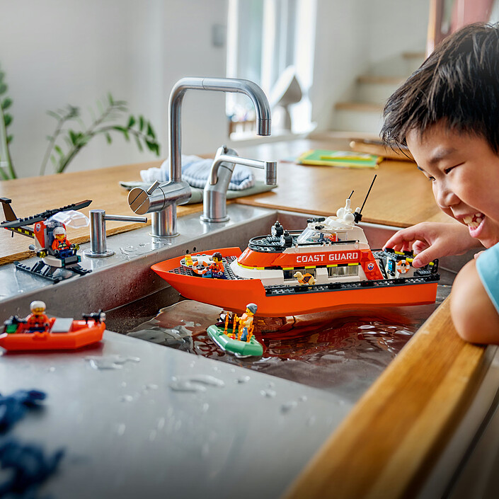 Buy LEGO City 60504 The Rescue Boat and the Coast Guard Helicopter