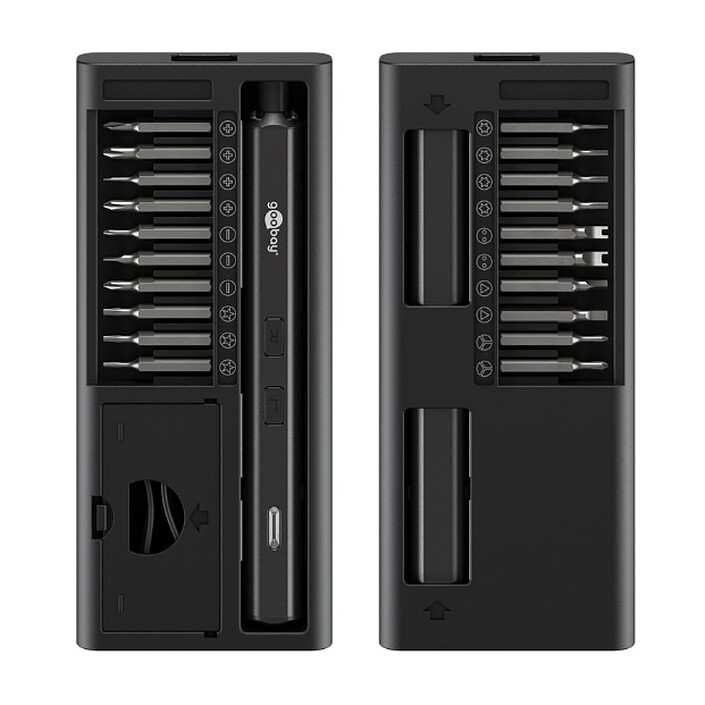 Goobay Tournevis électrique avec coffret de 20 embouts de précision pas cher
