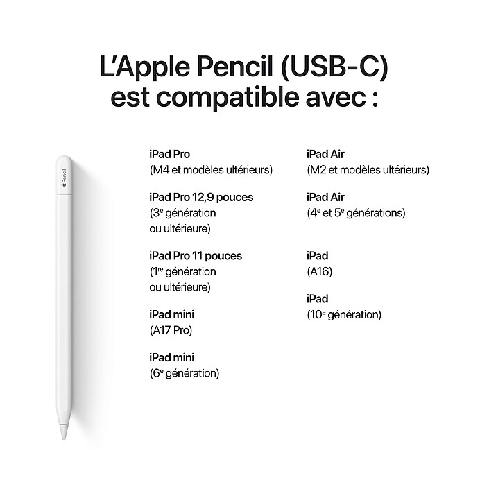 Acheter Apple Pencil (USB-C) (MUWA3ZM/A)