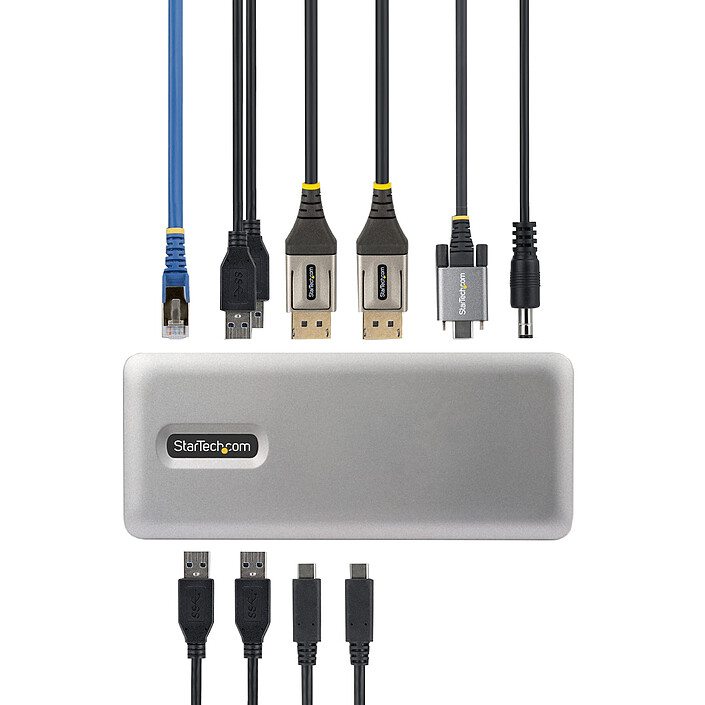 Avis StarTech.com Station Accueil USB-C 3.1 Double Ecran DisplayPort 4K 60 Hz - RJ45 - Hub 4x USB-A + 3x USB-C et Power Delivery 100W