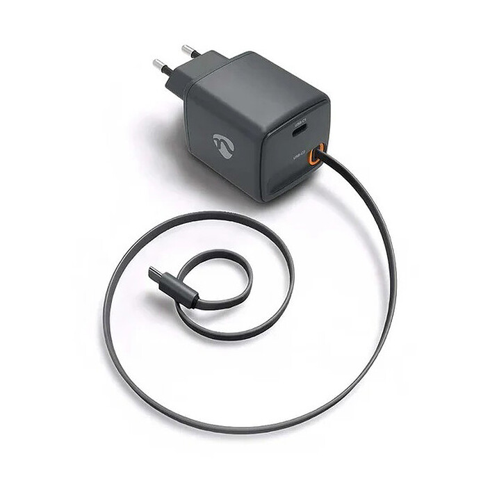 Review Nedis 65W wall charger 2 USB-C ports including 1 with retractable cable - GaN - PD 3.0 65W (Black)