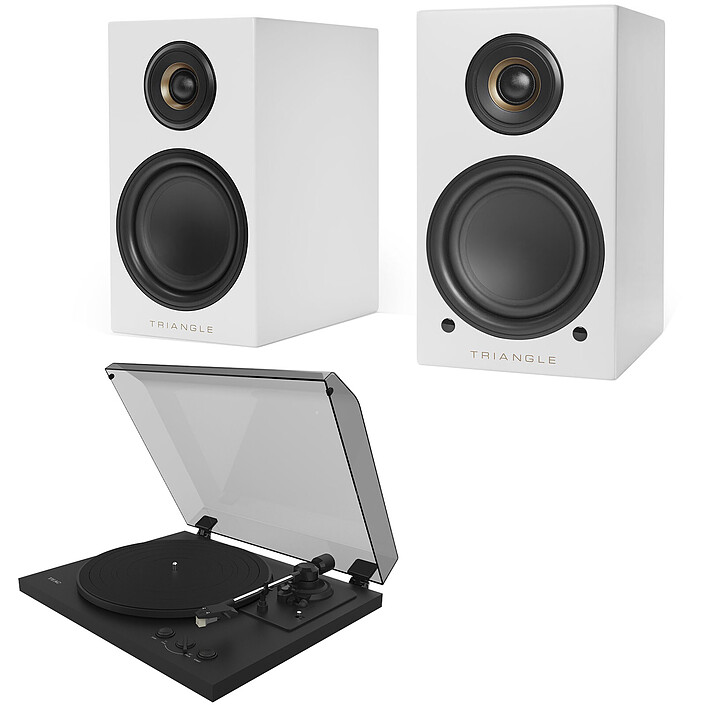 Triangle Elara LN01A blanc mat + Teac TN-175 Noir