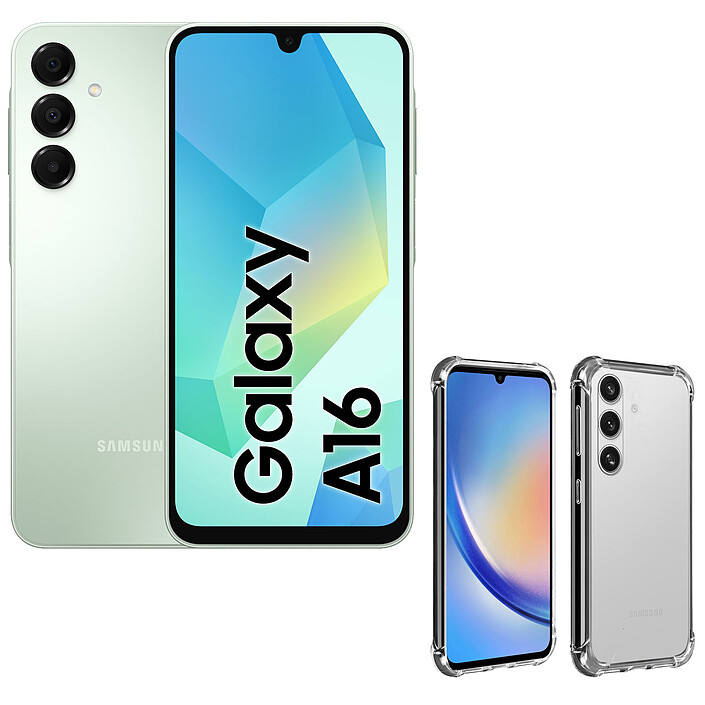 Samsung Galaxy A16 Verde Acqua (4 Go / 128 Go) + Akashi Cover TPU Angoli Rinforzati