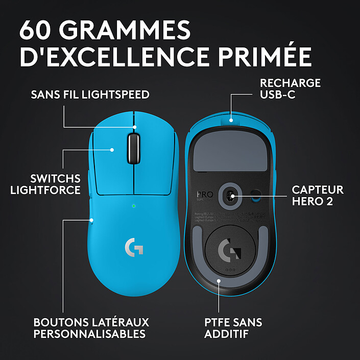 Acheter Logitech G Pro X Superlight 2 Lightspeed (Cyan)