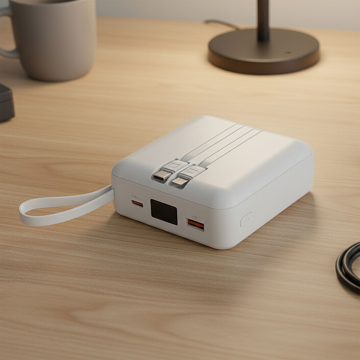 Opiniones sobre Akashi Batería de Respaldo Cable 22.5W Carga Rápida (Blanc)