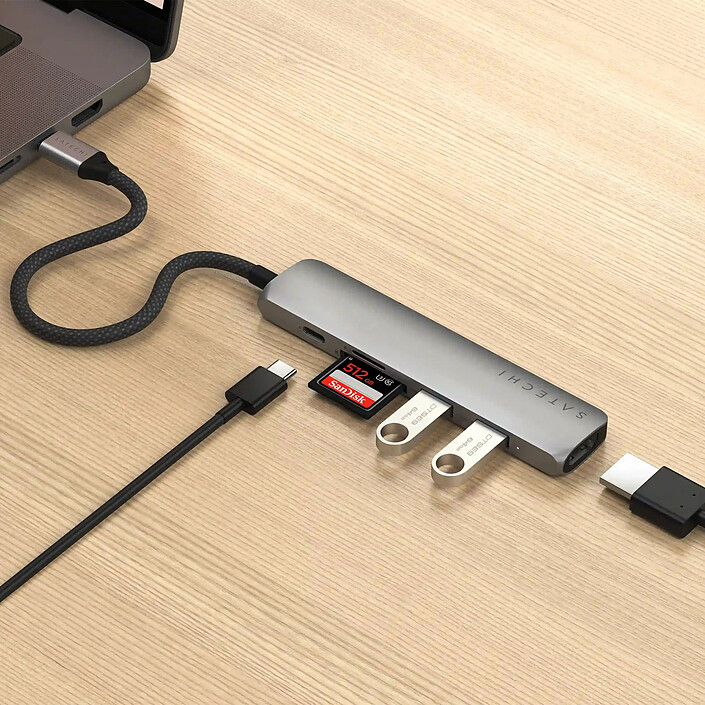 Acheter SATECHI Multiports USB-C Slim 6-en-1 (Gris)