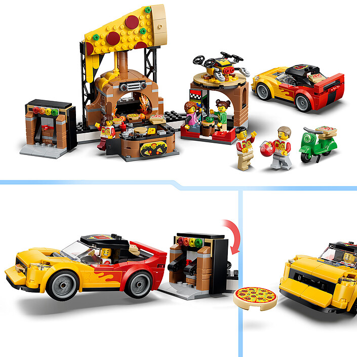 LEGO City 60496 La Pizzeria et ses Véhicules de Livraison pas cher
