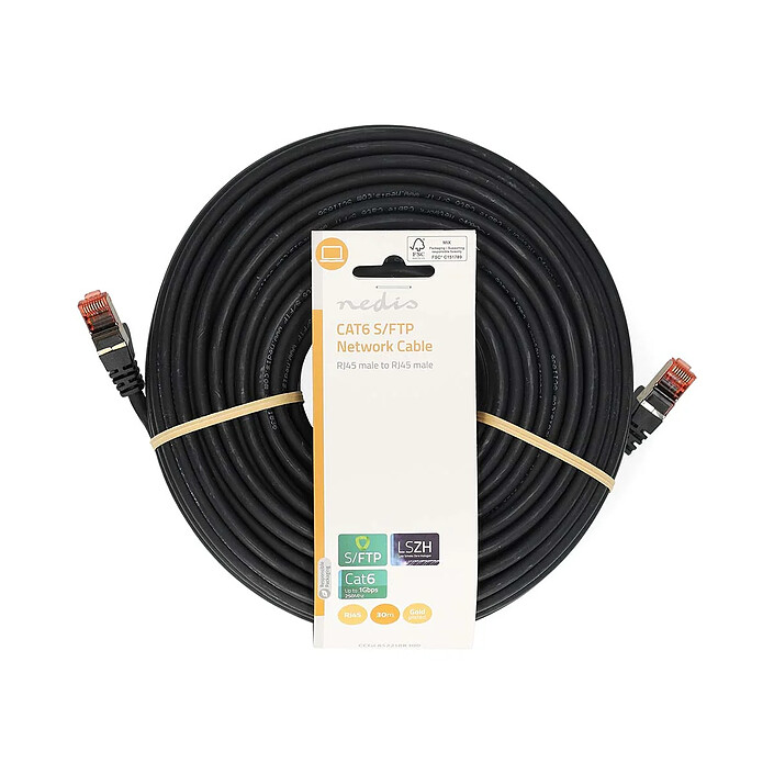 Avis Nedis Câble RJ45 catégorie 6 S/FTP 30 m (Noir)