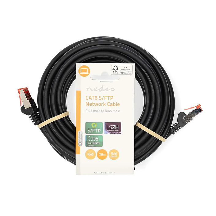 Avis Nedis Câble RJ45 catégorie 6 S/FTP 7.5 m (Noir)