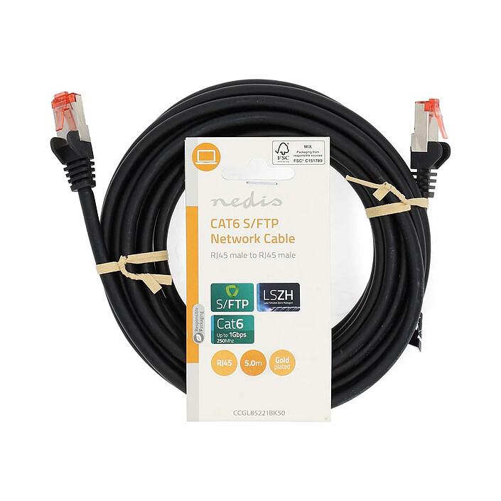 Avis Nedis Câble RJ45 catégorie 6 S/FTP 5 m (Noir)