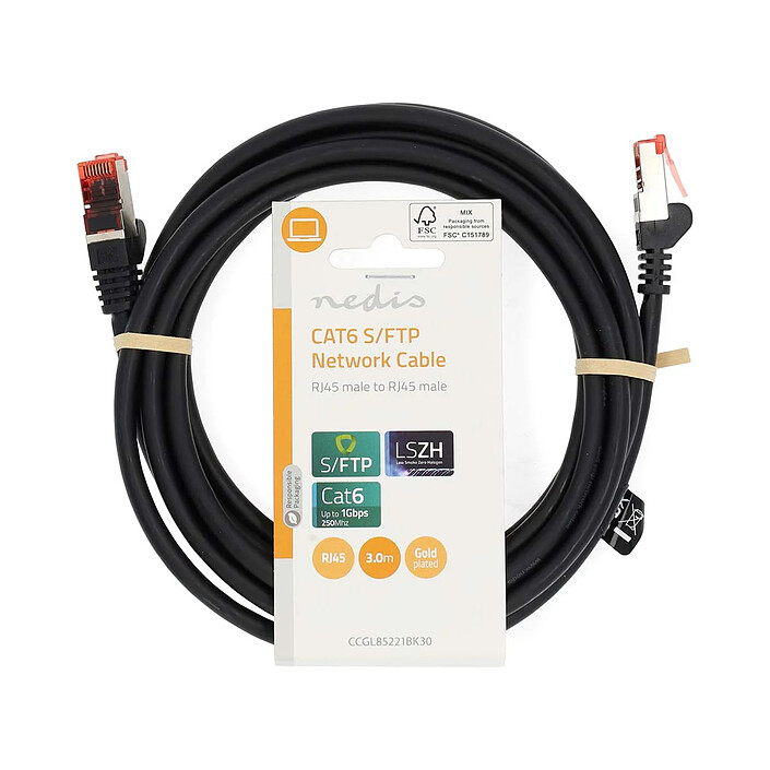 Avis Nedis Câble RJ45 catégorie 6 S/FTP 3 m (Noir)
