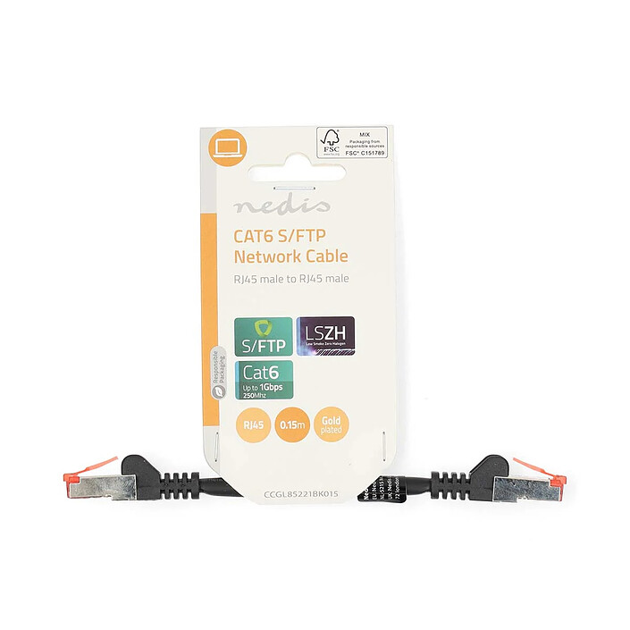 Avis Nedis Câble RJ45 catégorie 6 S/FTP 0.15 m (Noir)
