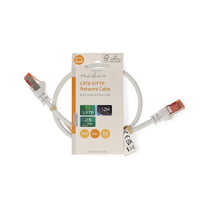 Avis Nedis Câble RJ45 catégorie 6 S/FTP 0.25 m (Blanc)
