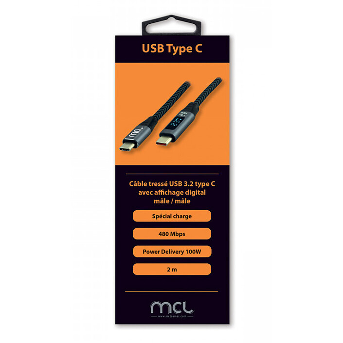 Avis MCL Câble USB-C 2.0 vers USB-C avec Affichage Digital (2 m)