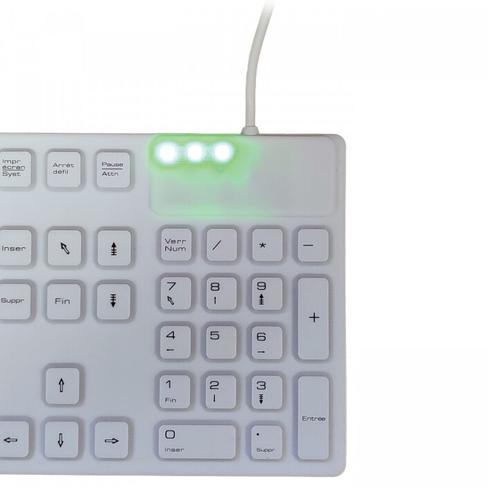 Avis MCL Clavier étanche filaire en silicone (Blanc) - AZERTY, Français