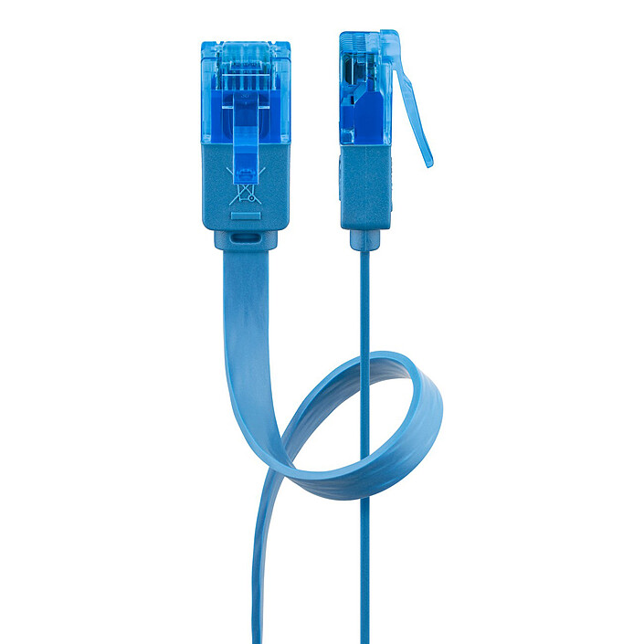 Goobay Câble RJ45 Plat Cat 6a U/UTP 0.5 m (Bleu)