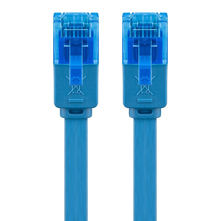 Avis Goobay Câble RJ45 Plat Cat 6a U/UTP 0.5 m (Bleu)