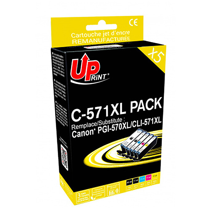 UPrint Pack de 5 Cartouches compatibles Canon PGI-570XL / CLI-571XL