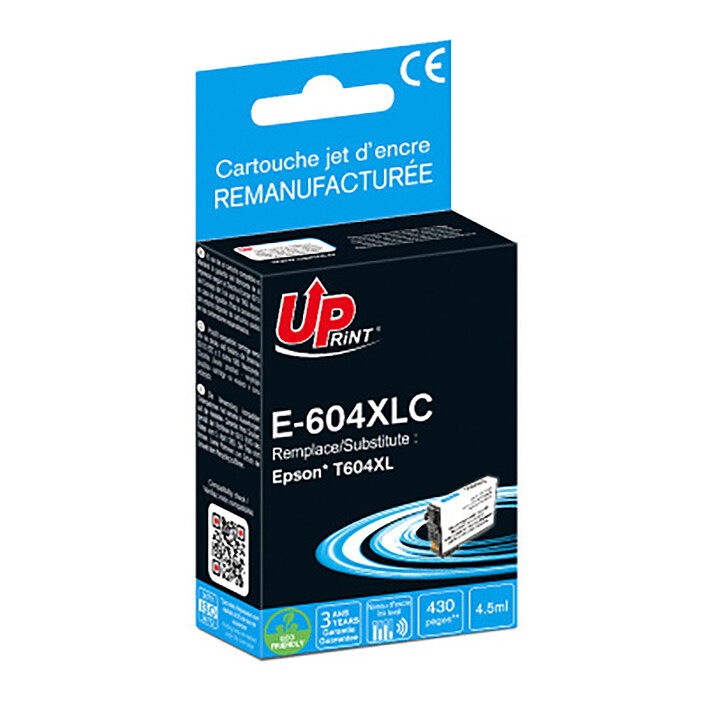 UPrint E-604XLC Cartouche compatible Epson T604XL (Cyan)