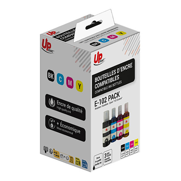Pack de botellas de tinta compatibles UPrint ET102UPP4 para Epson 102 EcoTank (CMYK)