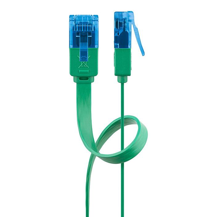 Goobay Câble RJ45 Plat Cat 6a U/UTP 2 m (Vert)