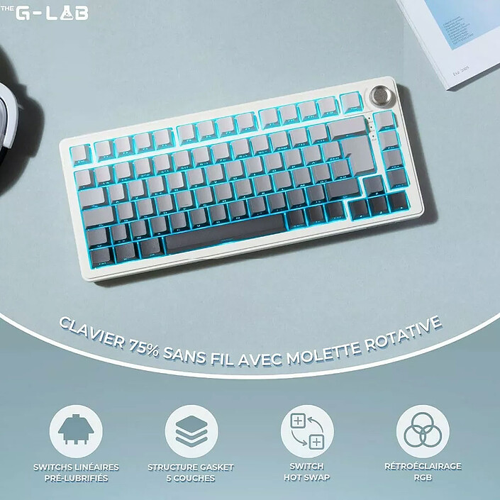 Avis The G-Lab Keyz Elite 300 (Gris/Blanc)