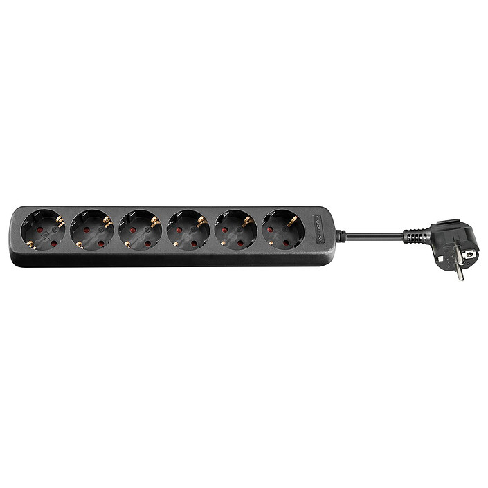 Goobay Power strip 6 sockets (type F, CEE 7/3) - 3 m - Black
