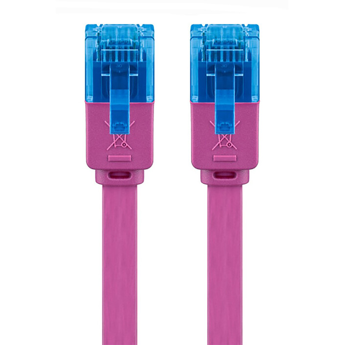 Review Goobay Flat RJ45 Cable Cat 6a U/UTP 0.5 m (Magenta)