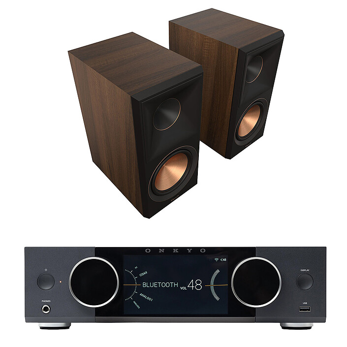 Onkyo Muse Y-40 Noir + Klipsch RP-600M II Noyer